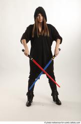ANGELIA STANDING POSE WITH LIGHTSABERS